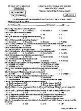 Đề kiểm tra học kỳ I môn Hóa học Lớp 12 - Mã đề 310 - Năm học 2019-2020 - Sở giáo dục và đào tạo Quảng Nam